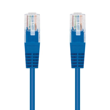 39861-Nanocable CABLE RED LATIGUILLO RJ45 CAT.5E UTP AWG24, AZUL, 1.0 M