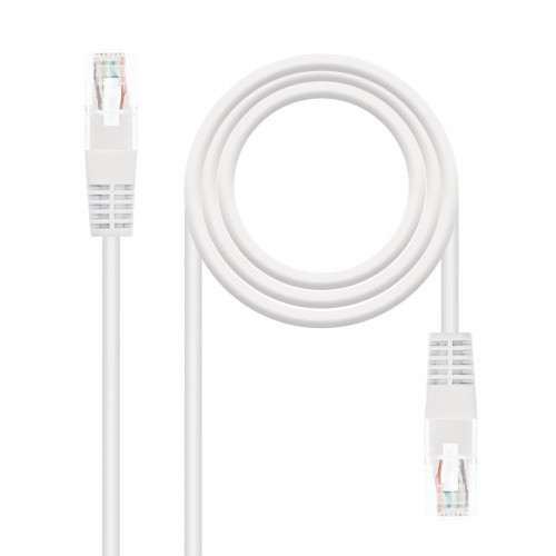 39872-Nanocable CABLE RED LATIGUILLO RJ45 CAT.5E UTP AWG24, BLANCO, 0.5 M