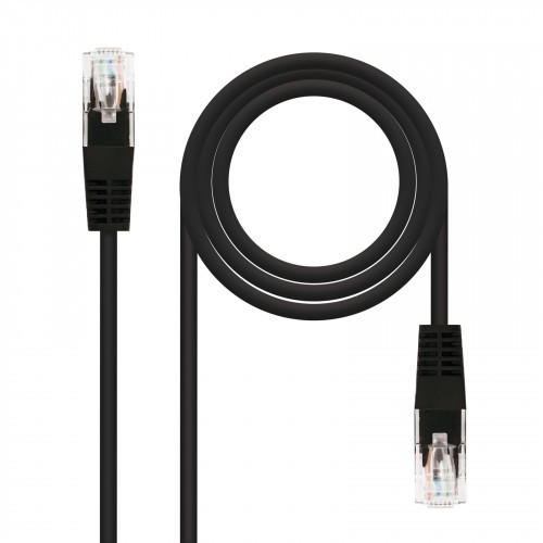 39886-Nanocable CABLE RED LATIGUILLO RJ45 CAT.5E UTP AWG24, NEGRO, 0.5 M