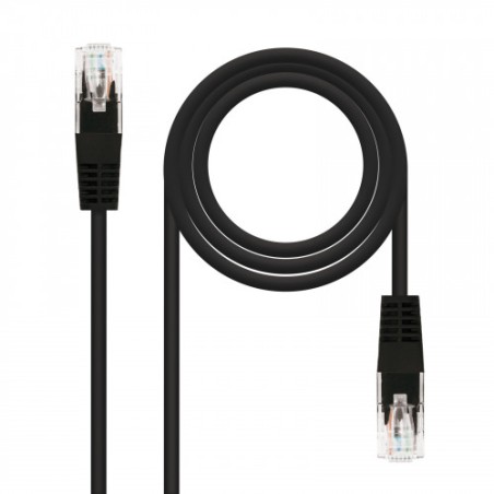 39888-Nanocable CABLE RED LATIGUILLO RJ45 CAT.5E UTP AWG24, NEGRO, 5.0 M