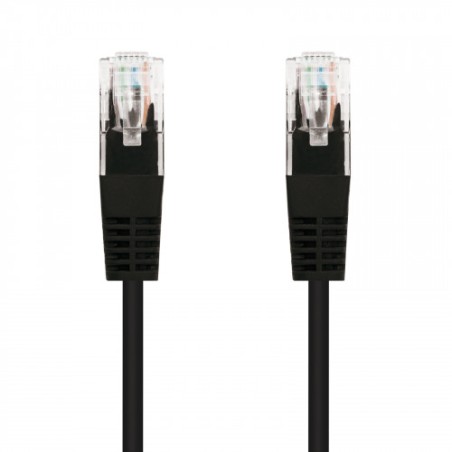 39889-Nanocable CABLE RED LATIGUILLO RJ45 CAT.5E UTP AWG24, NEGRO, 5.0 M
