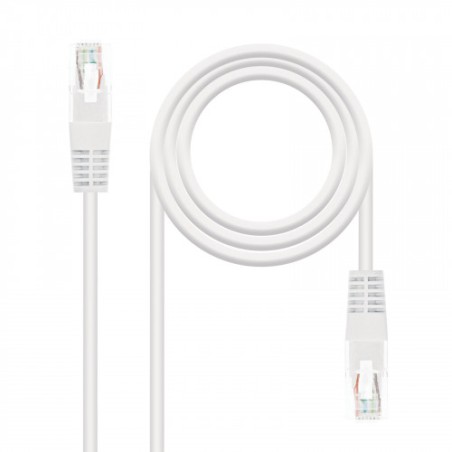 39917-Nanocable CABLE RED LATIGUILLO RJ45 CAT.6 UTP AWG24, BLANCO, 0.5 M