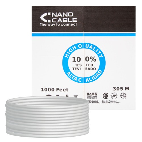 39943-Nanocable CABLE RED RJ45 CAT.5E FTP RIGIDO AWG24, 305 M