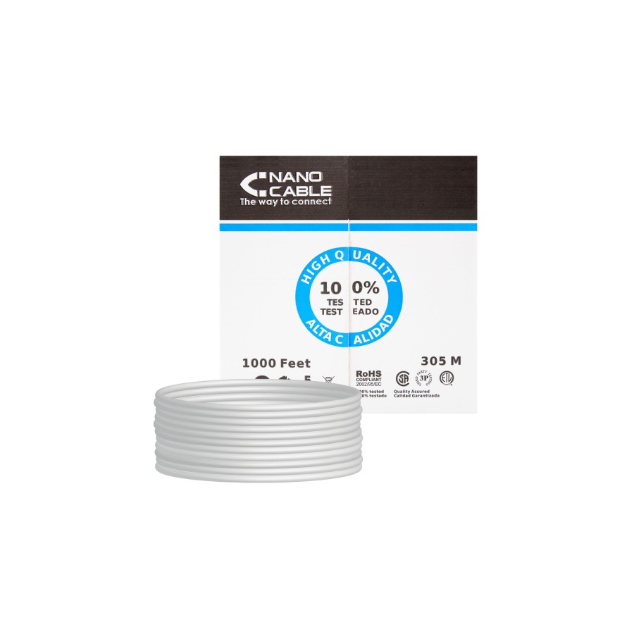39943-Nanocable CABLE RED RJ45 CAT.5E FTP RIGIDO AWG24, 305 M