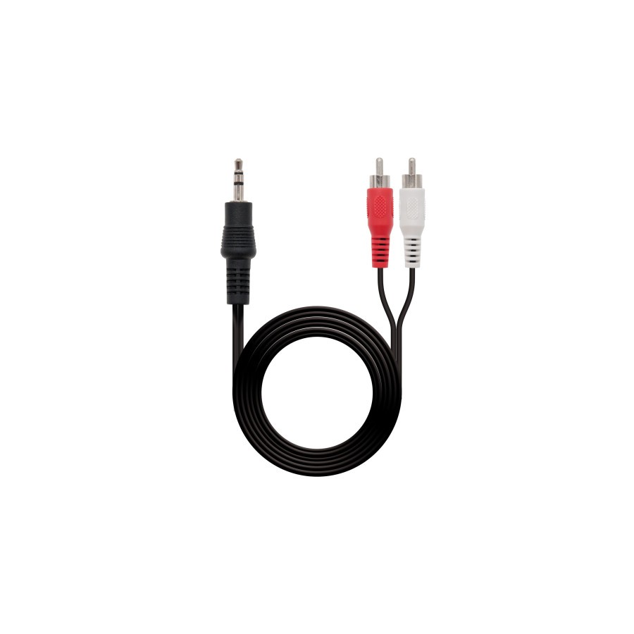 39974-NANOCABLE CABLE AUDIO ESTEREO, 3.5/M-2XRCA/M, 5.0 M (10.24.0305)