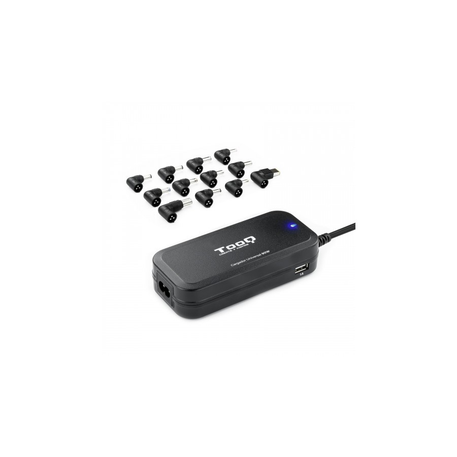40006-TooQ TQLC-90BS02AT adaptador e inversor de corriente Interior 90 W Negro