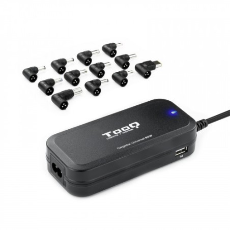 40006-TooQ TQLC-90BS02AT adaptador e inversor de corriente Interior 90 W Negro