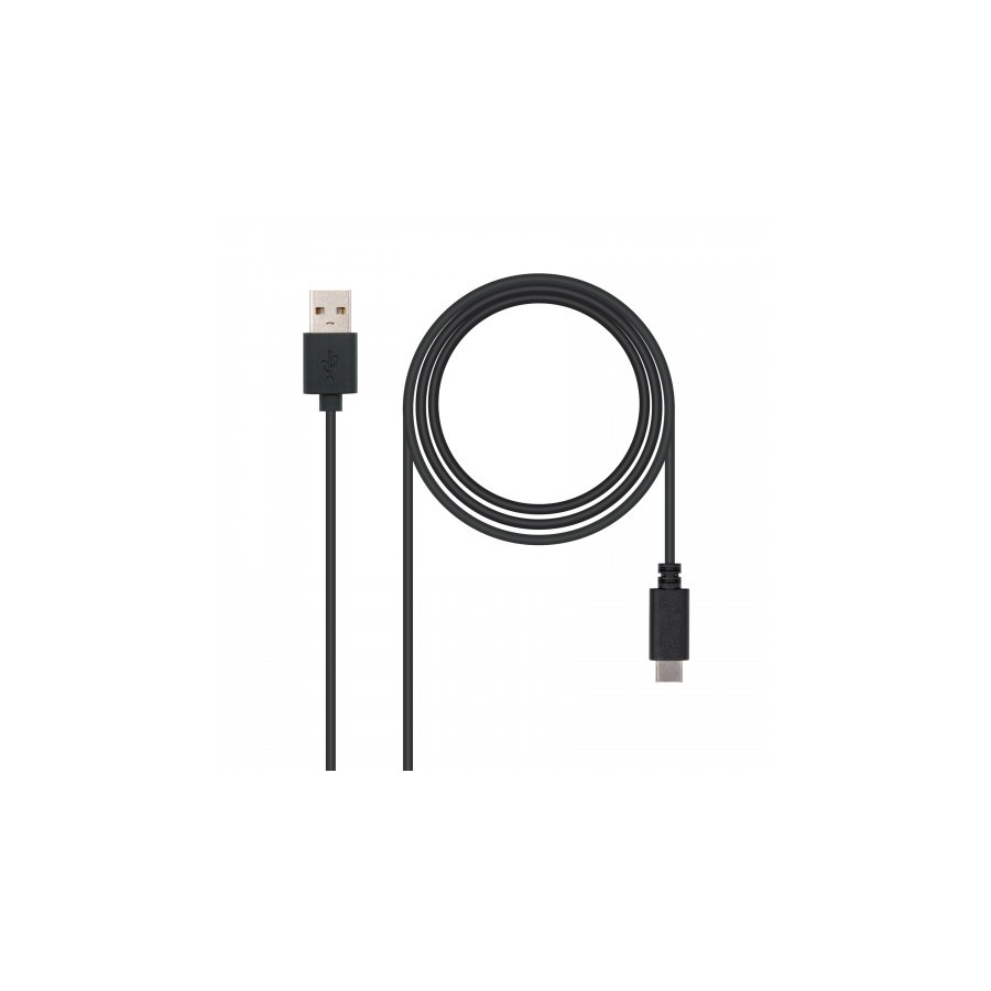 40031-NANOCABLE CABLE USB 2.0. TIPO USB-C/M - A/M. NEGRO 1M