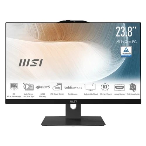 40093-MSI AIO MODERN AM242P 1M-1499ES. 23.8" IPS LED FHD. UMA. SO-DIMM DDR5 16GB (8GB*2). 512GB. W11 PRO.NEGRO