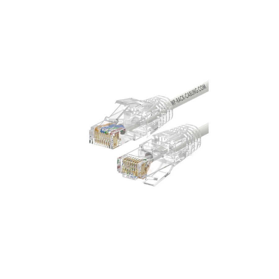 40254-WP CAT 6A U-UTP SLIM PATCH CABLE LENGTH 1 M, AWG 28/7, CU, LS0H, 50U GOLD-PLATED PINS, COLOR WHITE