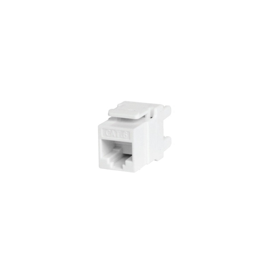 40283-WP UTP CAT. 6 KEYSTONE JACK, DUAL IDC TYPE, 180 DEGREE, WHITE COLOR WITH DUST COVER