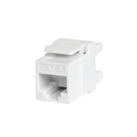 40283-WP UTP CAT. 6 KEYSTONE JACK, DUAL IDC TYPE, 180 DEGREE, WHITE COLOR WITH DUST COVER