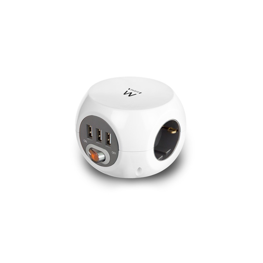 4074-Ewent EW3939 base multiple 1,5 m 3 salidas AC Interior Blanco