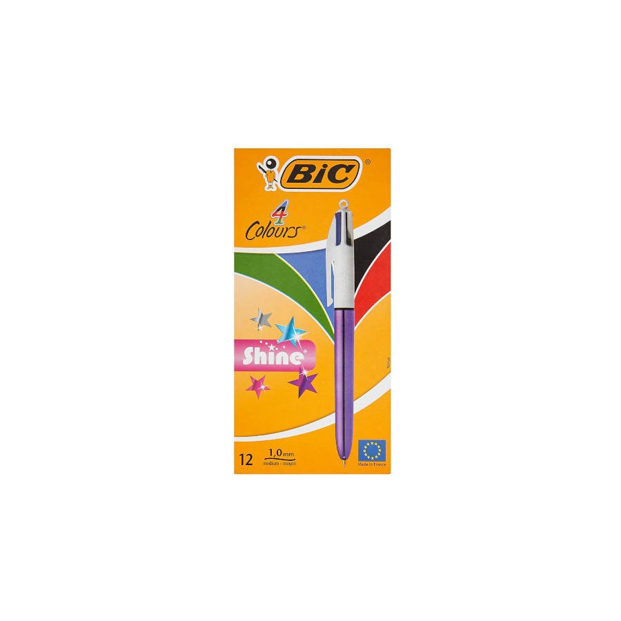 4085-BOLIGRAFO DE 4 COLORES SHINE 1MM CON CUERPO PURPURA METALICO BIC 982876 4085-BOLIGRAFO DE 4 COLORES SHINE 1MM CON CUERPO PURPURA METALICO BIC 982876