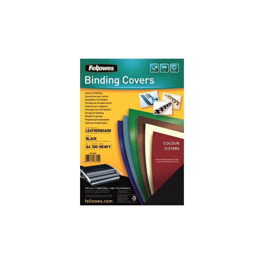 417-PACK 100 PORTADAS SIMIL PIEL A4 250 GR. NEGRO FELLOWES 5370405 417-PACK 100 PORTADAS SIMIL PIEL A4 250 GR. NEGRO FELLOWES 5370405