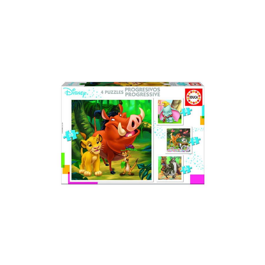 4191-PUZZLE PROGRESIVOS DISNEY ANIMALS DUMBO+BAMBI+LION KING+JUNGLE BOOK DE 3-5 ANOS EDUCA BORRAS 18104 4191-PUZZLE PROGRESIVOS DISNEY ANIMALS DUMBO+BAMBI+LION KING+JUNGLE BOOK DE 3-5 ANOS EDUCA BORRAS 18104