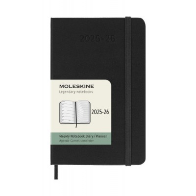 AGENDA 18M 2025 2026 SEMANAL P 9 X 14 CM NEGRA TAPA DURA MOLESKINE DHB18WN2Y26