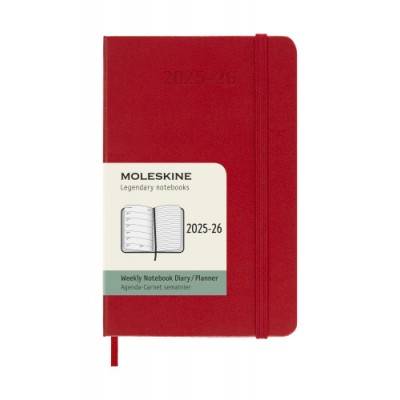 AGENDA 18M 2025 2026 SEMANAL P 9 X 14 CM ROJO TAPA DURA MOLESKINE DHF218WN2Y26