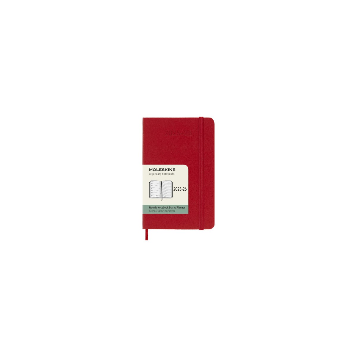 AGENDA 18M 2025 2026 SEMANAL P 9 X 14 CM ROJO TAPA DURA MOLESKINE DHF218WN2Y26
