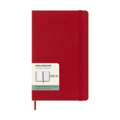 AGENDA 18M 2025 2026 SEMANAL L 13 X 21 CM ROJO TAPA DURA MOLESKINE DHF218WN3Y26