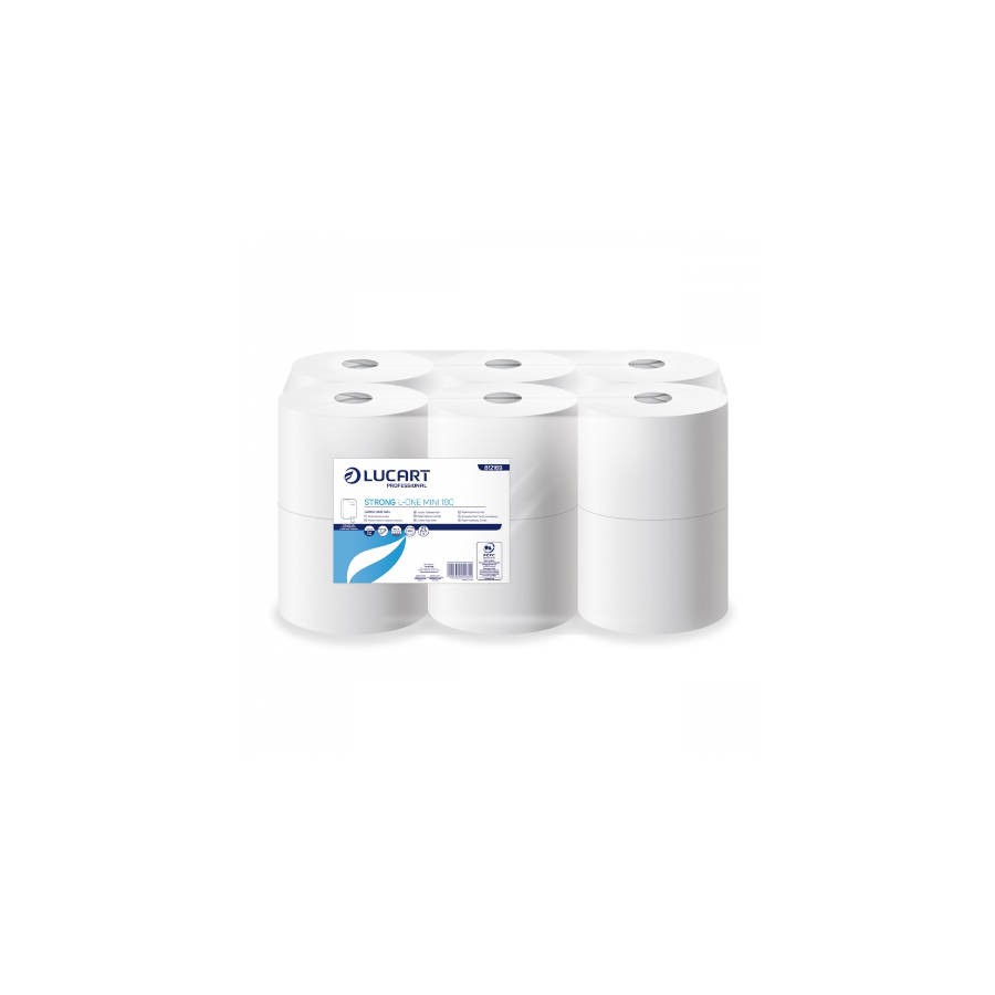 4301-PAQUETE 12 ROLLOS HIGIENICO INDUSTRIAL STRONG L-ONE MINI LUCART CE659 4301-PAQUETE 12 ROLLOS HIGIENICO INDUSTRIAL STRONG L-ONE MINI LUCART CE659