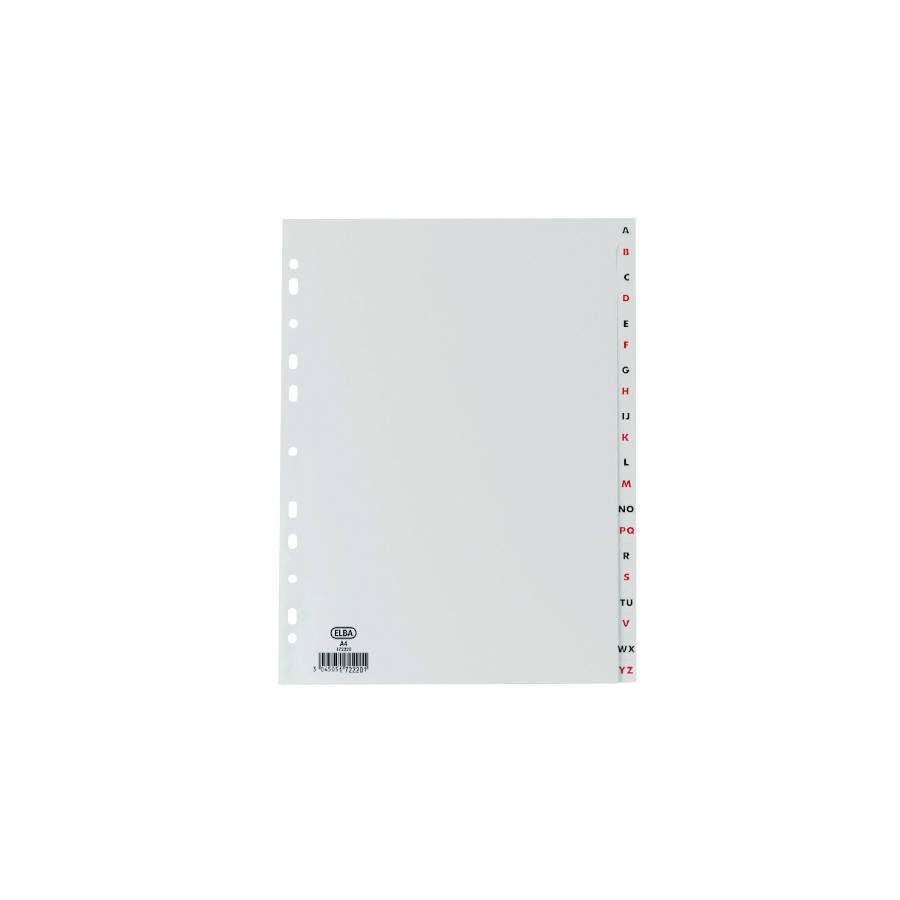 4518-INDICES ALFABETICOS PLASTICO FOLIO A-Z 20 POSICIONES COLOR GRIS ELBA 100210404 4518-INDICES ALFABETICOS PLASTICO FOLIO A-Z 20 POSICIONES COLOR GRIS ELBA 100210404