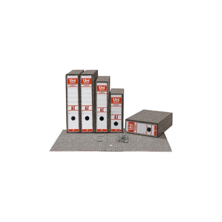 4590-ARCHIVADOR CLASICO 1/4A 65MM SIN RADO COLOR GRIS UNISYSTEM CLASICO 7359071 4590-ARCHIVADOR CLASICO 1/4A 65MM SIN RADO COLOR GRIS UNISYSTEM CLASICO 7359071