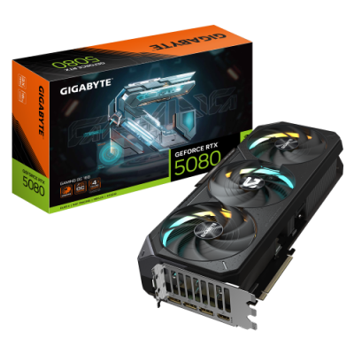 GIGABYTE GeForce RTX 5080 GAMING OC 16G Tarjeta Grafica 16GB GDDR7 256 bits PCI E 50 2730MHz Core Clock 3 x DisplayPort 1 x HDM