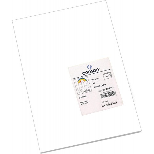 4896-PAQUETE 50 HOJAS CARTULINA IRIS A4 185G BLANCO GUARRO CANSON C200040152