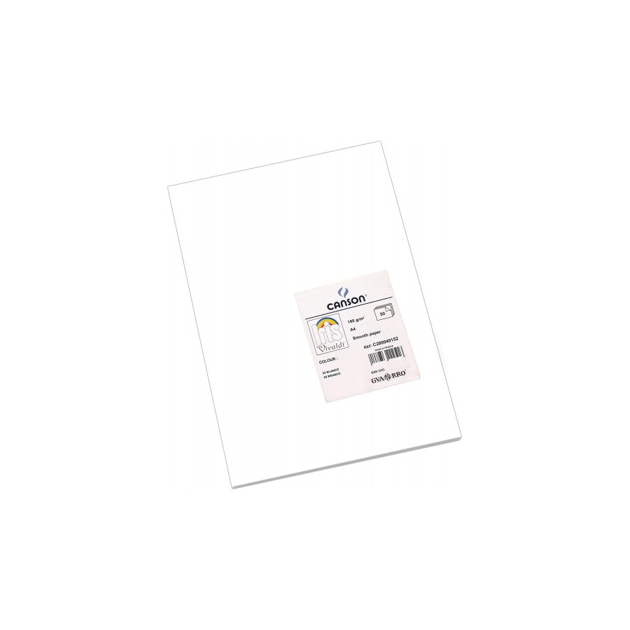 4896-PAQUETE 50 HOJAS CARTULINA IRIS A4 185G BLANCO GUARRO CANSON C200040152