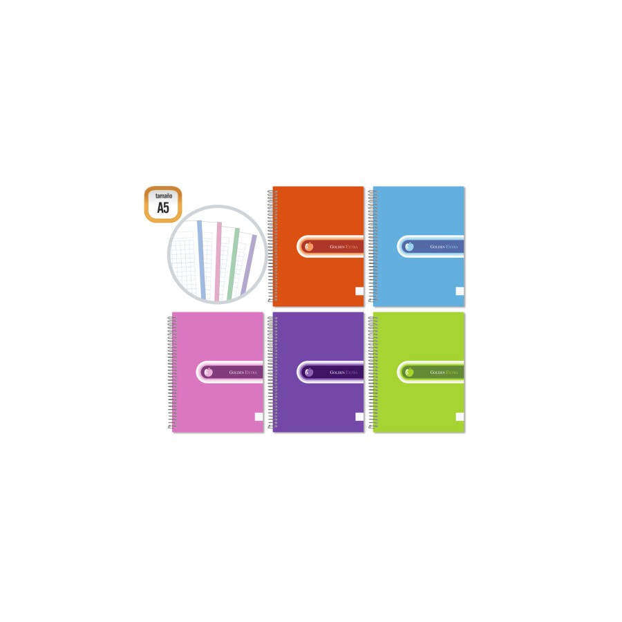 4931-CUADERNO EXTRA T.F. A5 140 HOJAS MICROPERFORADO GOLDEN 318211 4931-CUADERNO EXTRA T.F. A5 140 HOJAS MICROPERFORADO GOLDEN 318211