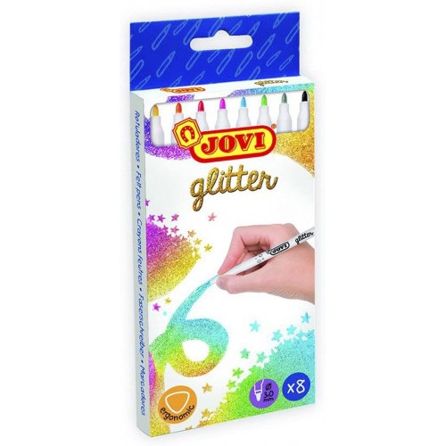 4985-ESTUCHE 8 ROTULADORES GLITTER COLORES SURTIDOS JOVI 1608G