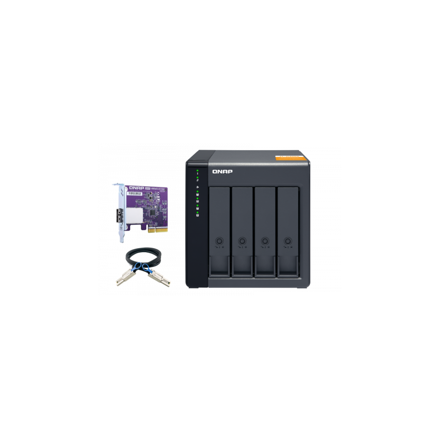 5171-QNAP TL-D400S caja para disco duro externo Carcasa de disco duro/SSD Negro, Gris 2.5/3.5"