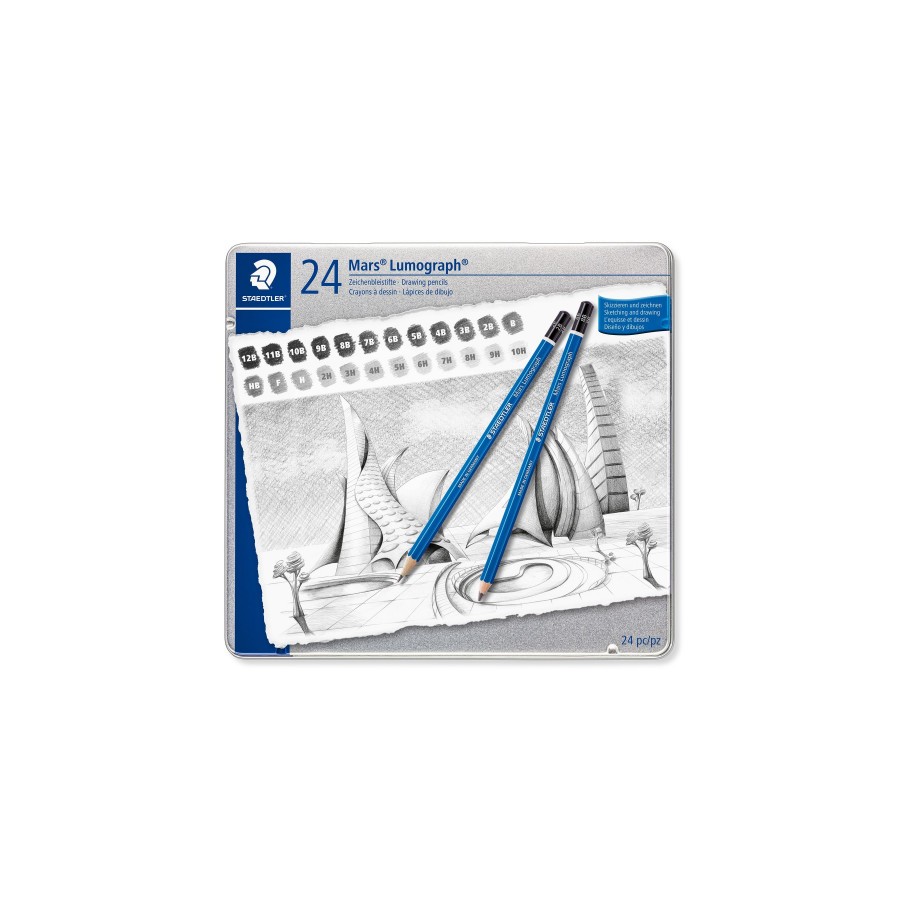 5196-ESTUCHE DE METAL CON 24 LAPICES, GRADUACIONES STAEDTLER 100 G24 5196-ESTUCHE DE METAL CON 24 LAPICES, GRADUACIONES STAEDTLER 100 G24