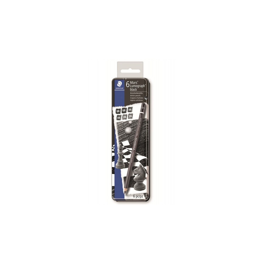 5201-ESTUCHE DE METAL CON 6 LAPICES, GRADUACIONES 8B, 7B, 6B, 4B, 2B Y HB STAEDTLER 100B G6 5201-ESTUCHE DE METAL CON 6 LAPICES, GRADUACIONES 8B, 7B, 6B, 4B, 2B Y HB STAEDTLER 100B G6
