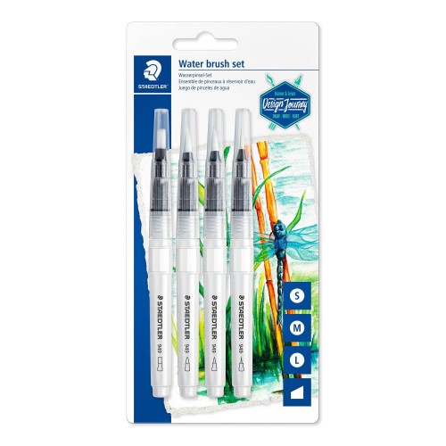 5252-BLISTER CON 4 PINCELES REDONDO FINO, REDONDO MEDIO, REDONDO LARGO, BISELADO STAEDTLER 949-SBK4-C
