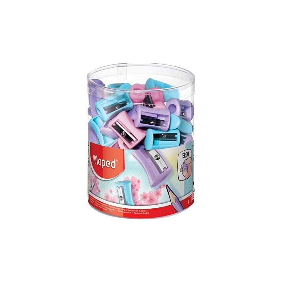 5274-BOTE 75 SACAPUNTAS VIVO PASTEL 1 ORIFICIO MAPED 63011