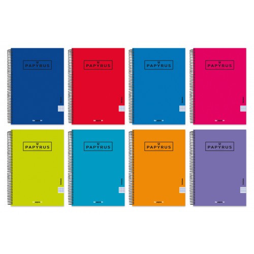 5397-CUADERNO TAPA CARTON FORRADA EXTRADURA UNICLASIC FOLIO 80 HOJAS 90GR. 4X4 COLORES SURTIDOS PAPYRUS 88443099
