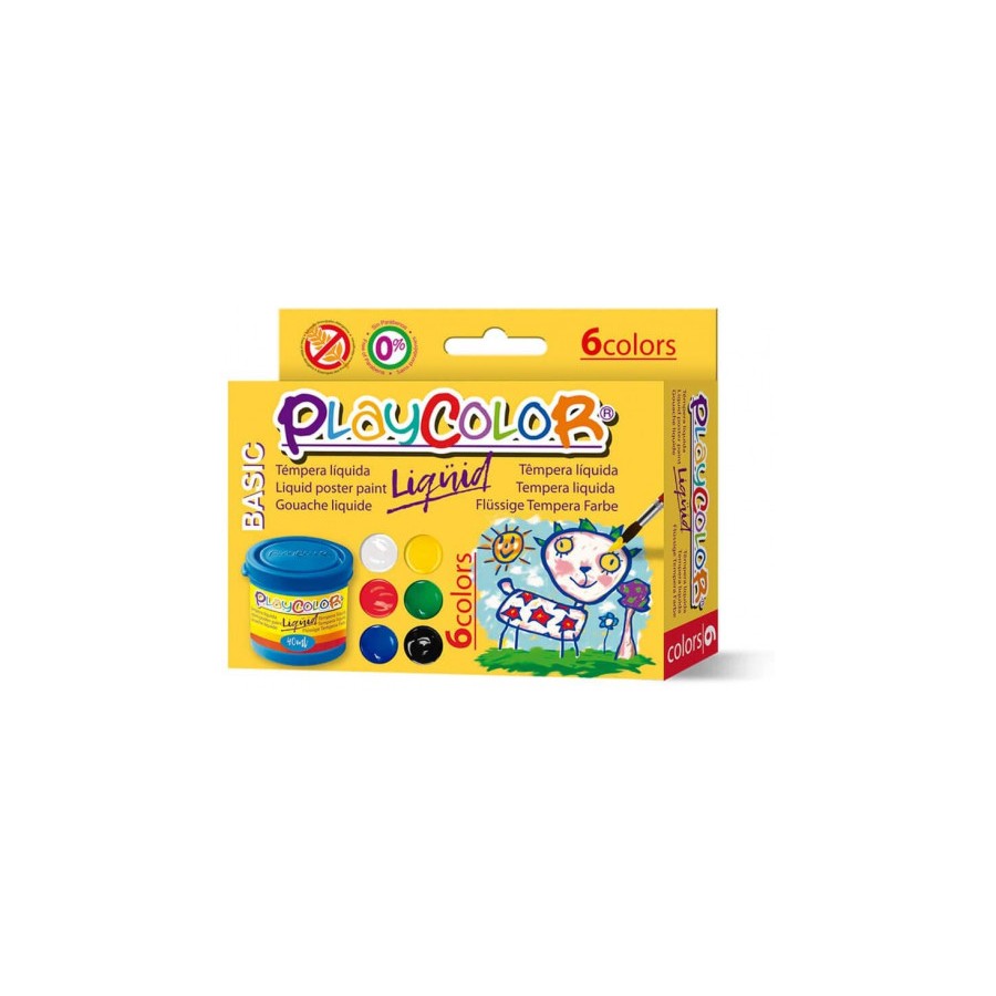 5425-LIQQUID 40ML. EN 6 COLORES SURTIDOS + PINCEL PLAYCOLOR 19931 5425-LIQQUID 40ML. EN 6 COLORES SURTIDOS + PINCEL PLAYCOLOR 19931