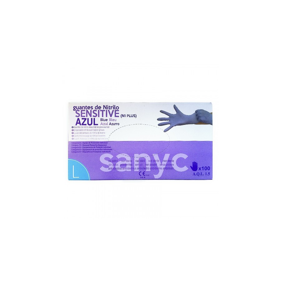 5458-PAQUETE DE 100 GUANTES NITRILO SENSITIVE S/P T-G P-100 EXAMEN SANICEN GU105 5458-PAQUETE DE 100 GUANTES NITRILO SENSITIVE S/P T-G P-100 EXAMEN SANICEN GU105