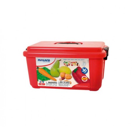 5532-JUEGO FRUTAS HORTALIZAS Y FRUTOS SECOS 36 PIEZAS MINILAND 30811