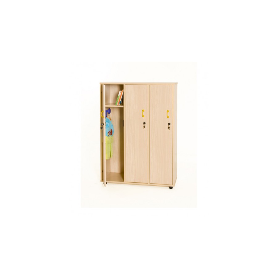 6227-MUEBLE TAQUILLA 3 NINOS 125 CM ALTO CON LLAVE HAYA MOBEDUC 600614HPC18