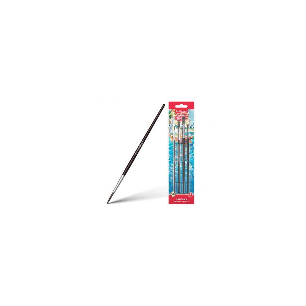 SET PINCELES PARA ACUARELAS Y TEMPERAS PELO DE CABALLO 4 UDS ARTBERRY 36123