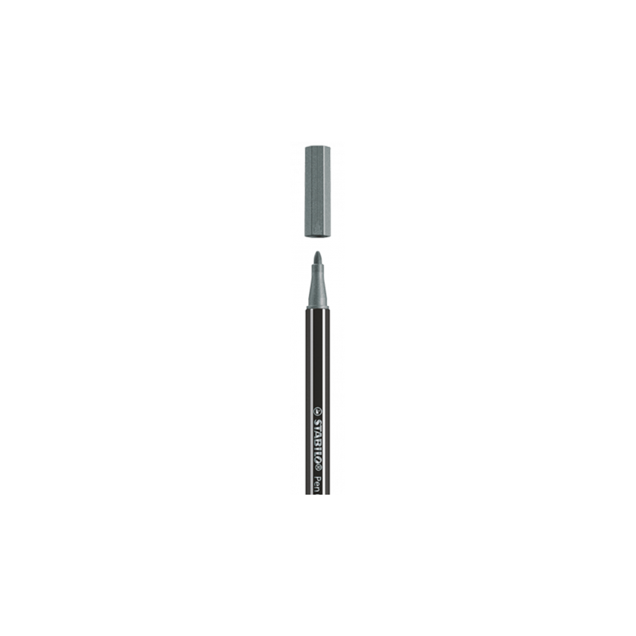 654-ROTULADOR ACUARELABLE METAL PUNTA MEDIA 1,4MM. PEN 68 PLATA STABILO 68/805