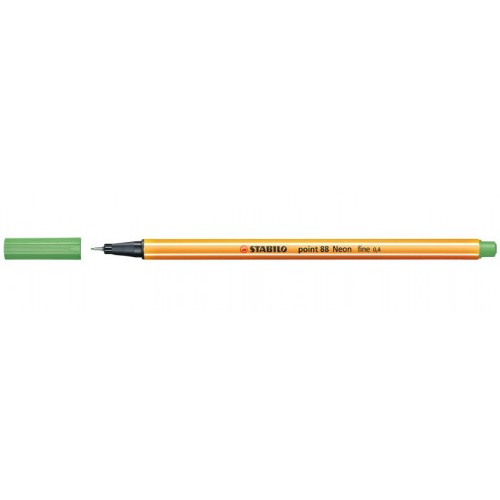 700-ROTULADOR PUNTA FINA POINT 88 0.4MM VERDE NEON STABILO 88/033