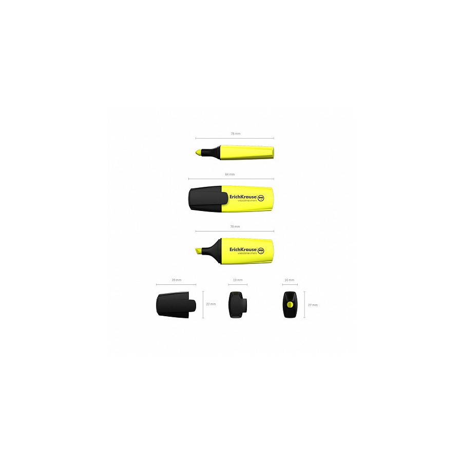 7001-FLUORESCENTE VISIOLINE MINI, COLOR: AMARILLO ERICH KRAUSE 42753