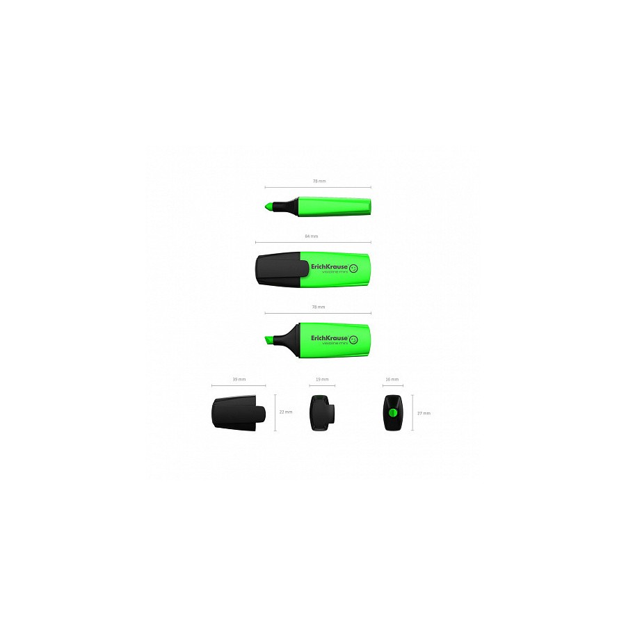 7002-FLUORESCENTE VISIOLINE MINI, COLOR: VERDE ERICH KRAUSE 42754