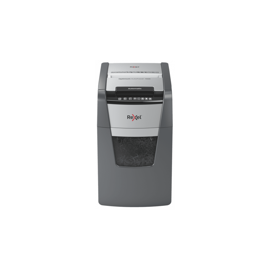 7180-Rexel Optimum AutoFeed+ 150X A triturador de papel Corte cruzado 55 dB 22 cm Negro, Gris