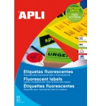 7292-PACK 20 HOJAS (20UD.)ETIQUETAS ROJO FLUORESCENTE PERMANENTES 210,0 X 297,0 MM APLI 2880