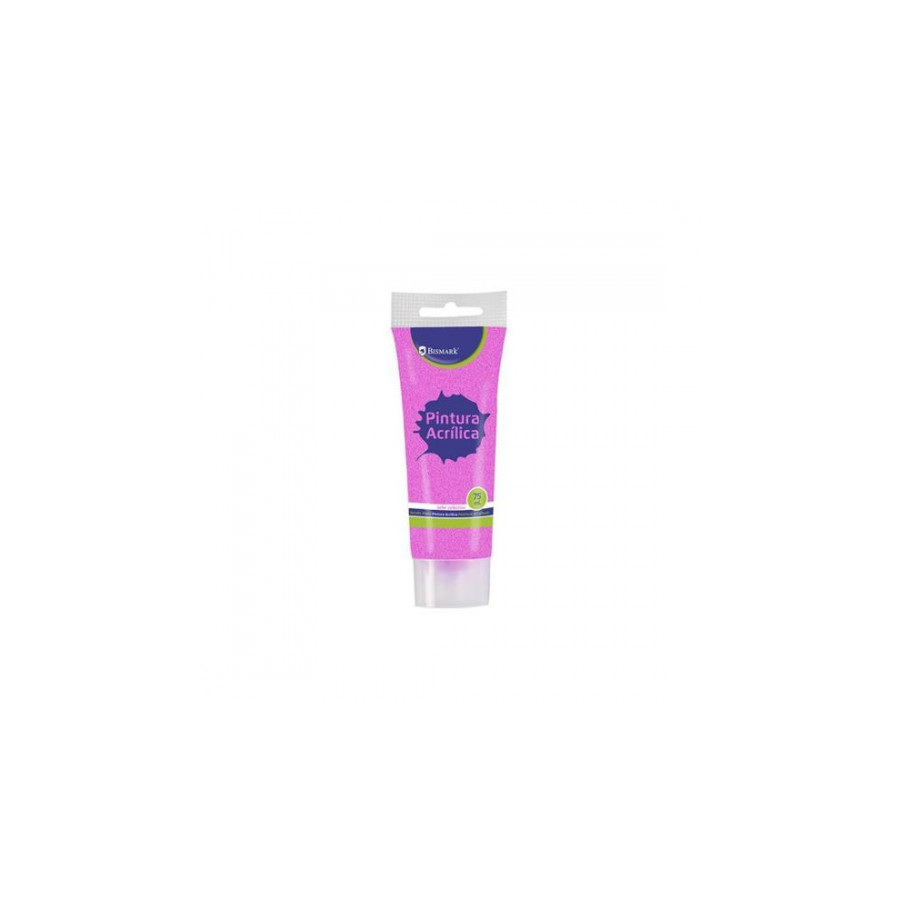 7343-BOTE PINTURA ACRILICA 75 ML ROSA CON GLITTER BISMARK 328671
